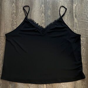 Ricki's Black Cami with Lace Trim